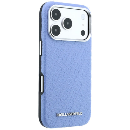 MagSafe-Hülle für Apple iPhone 18 Pro Max / 17 Pro Max, Karl Lagerfeld, geprägtes Metall-Logo, Blau