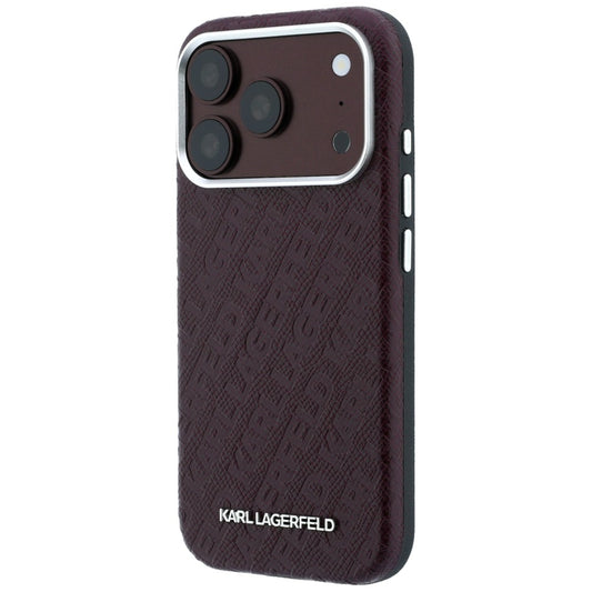 MagSafe-Hülle für Apple iPhone 18 Pro Max / 17 Pro Max, Karl Lagerfeld, geprägtes Metall-Logo, Weinrot