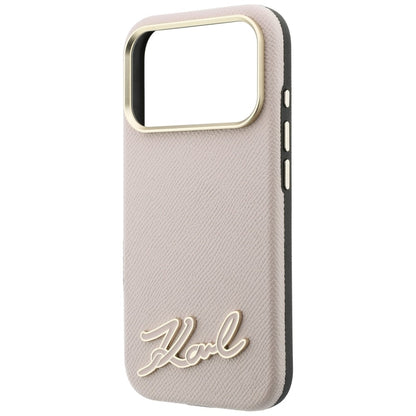 MagSafe-Hülle für Apple iPhone 18 Pro Max / 17 Pro Max, Karl Lagerfeld, Grained Resin Sign Logo, Rosa