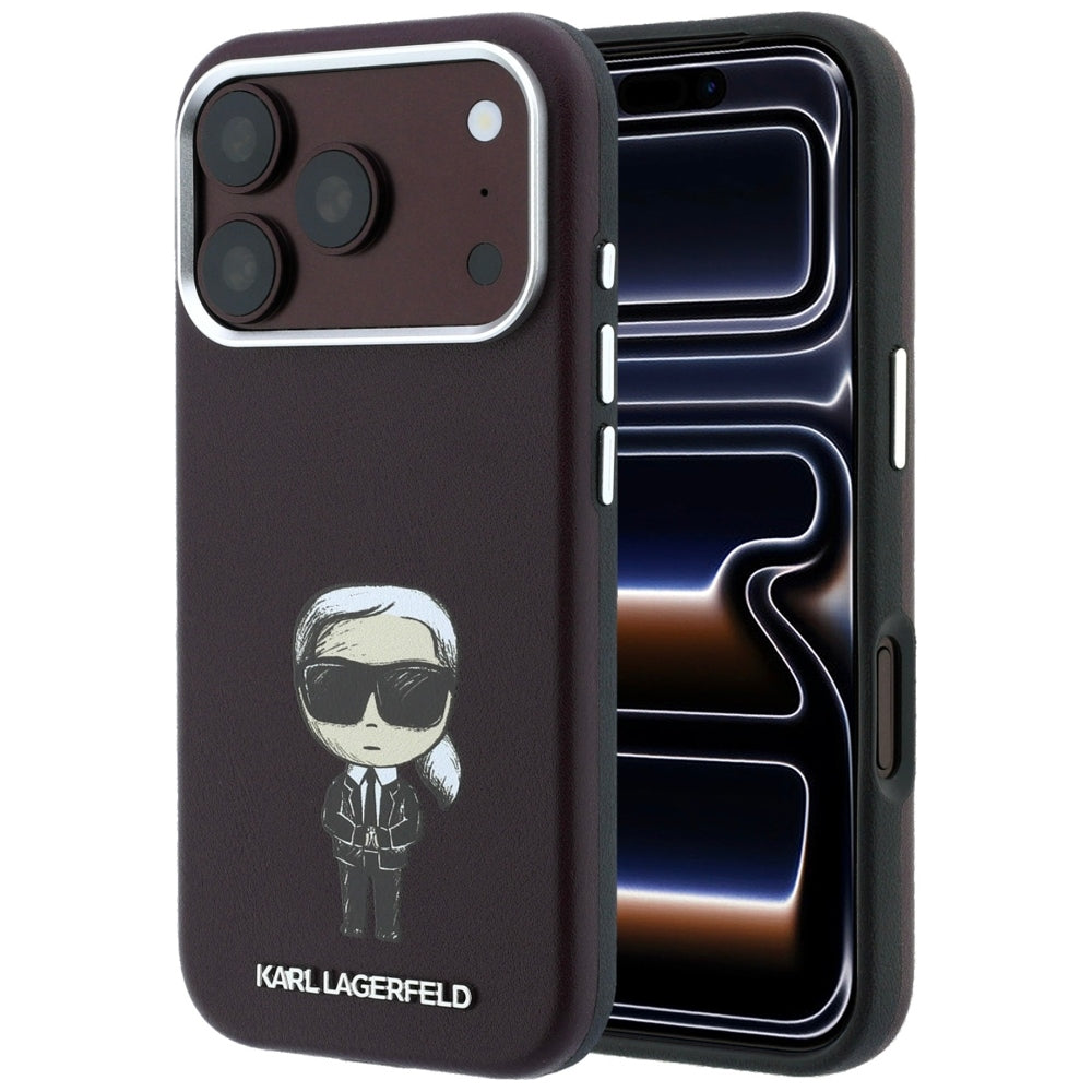 MagSafe-Hülle für Apple iPhone 18 Pro Max / 17 Pro Max, Karl Lagerfeld, HC SW Ikonik, Weinrot