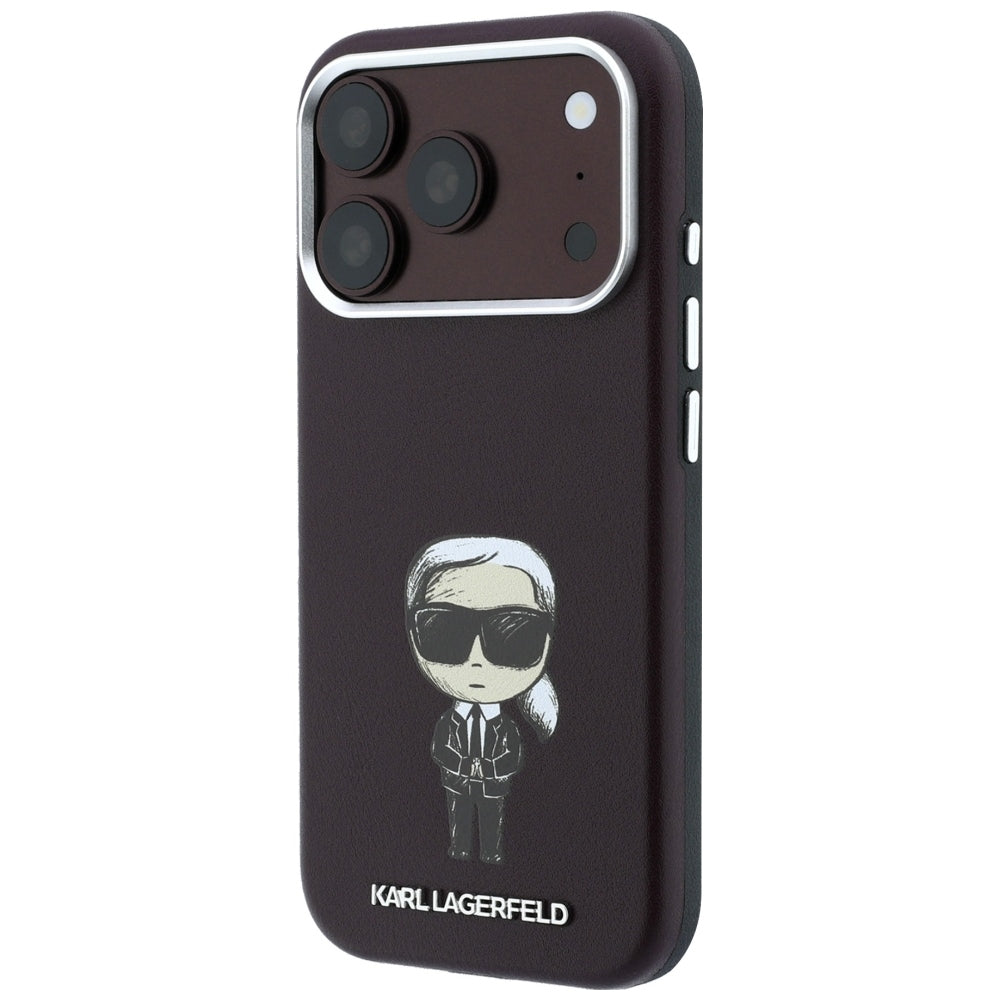 MagSafe-Hülle für Apple iPhone 18 Pro Max / 17 Pro Max, Karl Lagerfeld, HC SW Ikonik, Weinrot