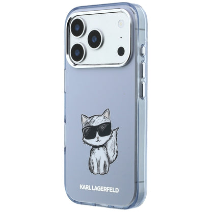 MagSafe-Hülle für Apple iPhone 18 Pro Max / 17 Pro Max, Karl Lagerfeld, IML Choupette Body Sketch Print, Blau