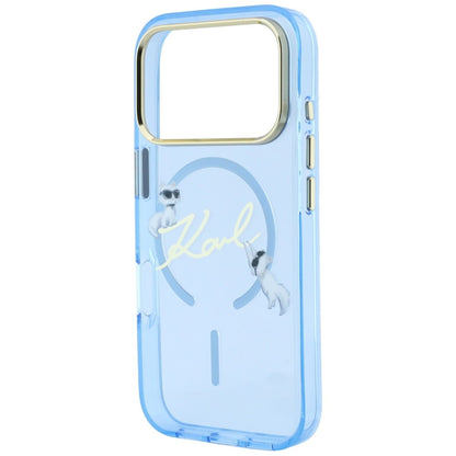 MagSafe Case for Apple iPhone 18 Pro Max / 17 Pro Max, Karl Lagerfeld, IML Choupette Karl Script Logo, Blue