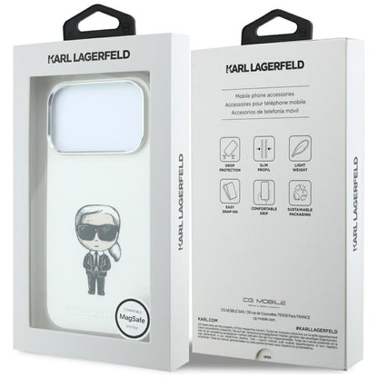 MagSafe-Hülle für Apple iPhone 18 Pro Max / 17 Pro Max, Karl Lagerfeld, IML Ikonik Sketch Print, Beige