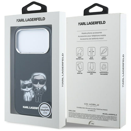 MagSafe-Hülle für Apple iPhone 18 Pro Max / 17 Pro Max, Karl Lagerfeld, IML KC Bodies Sketch Print, Schwarz