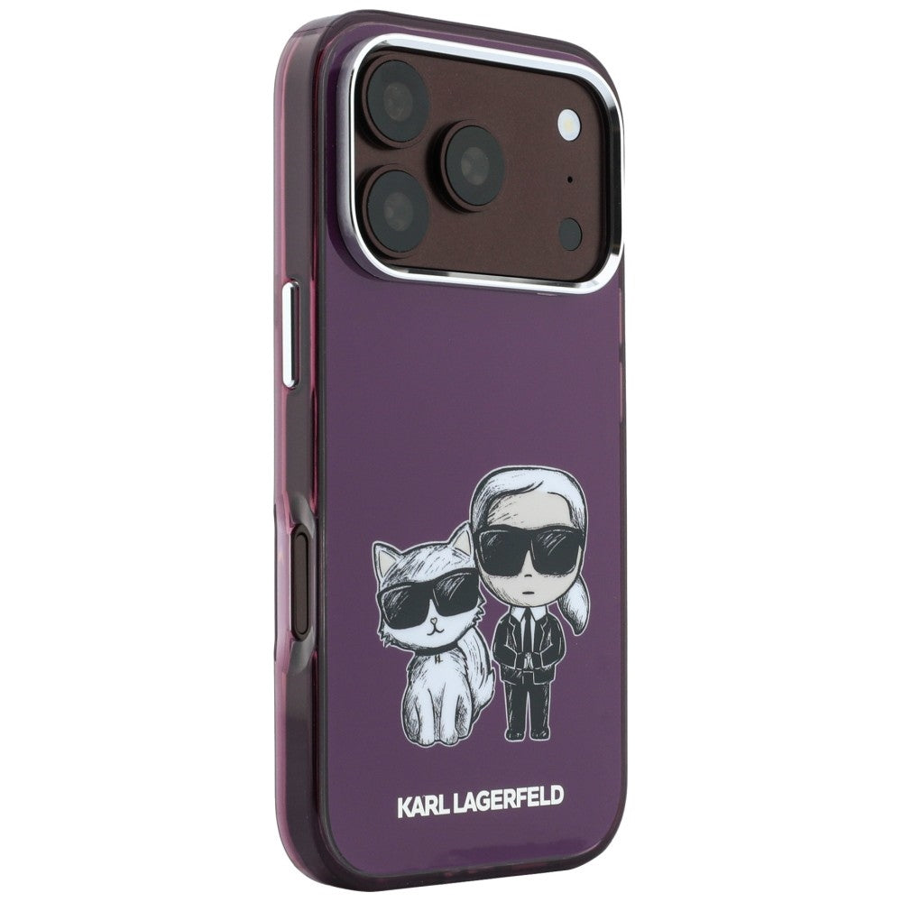 MagSafe-Hülle für Apple iPhone 18 Pro Max / 17 Pro Max, Karl Lagerfeld, IML KC Bodies Sketch Print, Weinrot