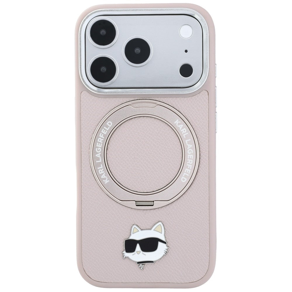 MagSafe-Hülle für Apple iPhone 18 Pro Max / 17 Pro Max, Karl Lagerfeld, Ring Stand 360 Choupette Pin, Rosa