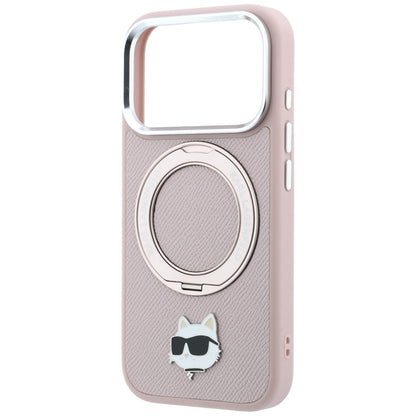 MagSafe-Hülle für Apple iPhone 18 Pro Max / 17 Pro Max, Karl Lagerfeld, Ring Stand 360 Choupette Pin, Rosa