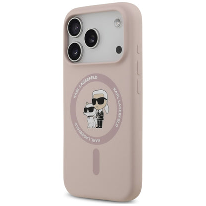 MagSafe-Hülle für Apple iPhone 18 Pro Max / 17 Pro Max, Karl Lagerfeld, Silikonring Karl & Choupette, Rosa