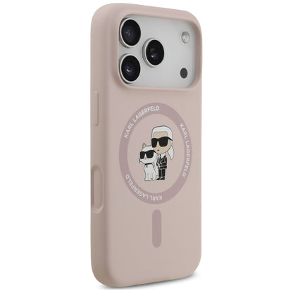 MagSafe-Hülle für Apple iPhone 18 Pro Max / 17 Pro Max, Karl Lagerfeld, Silikonring Karl & Choupette, Rosa
