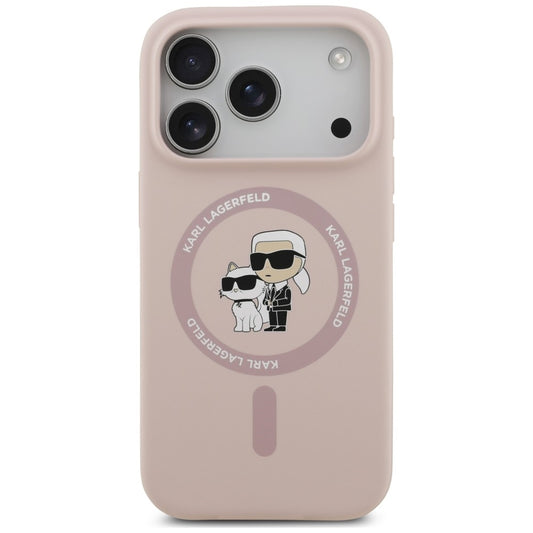 MagSafe-Hülle für Apple iPhone 18 Pro Max / 17 Pro Max, Karl Lagerfeld, Silikonring Karl & Choupette, Rosa