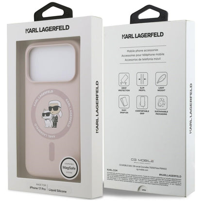 MagSafe-Hülle für Apple iPhone 18 Pro Max / 17 Pro Max, Karl Lagerfeld, Silikonring Karl & Choupette, Rosa