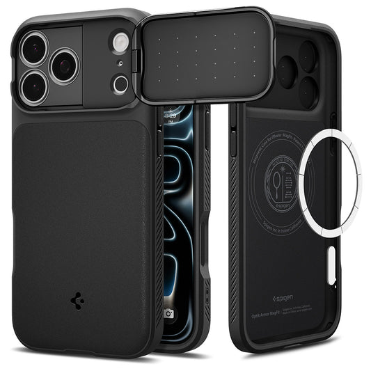 MagSafe-Hülle für Apple iPhone 18 Pro Max / 17 Pro Max, Spigen, Optik Armor, Schwarz ACS09900