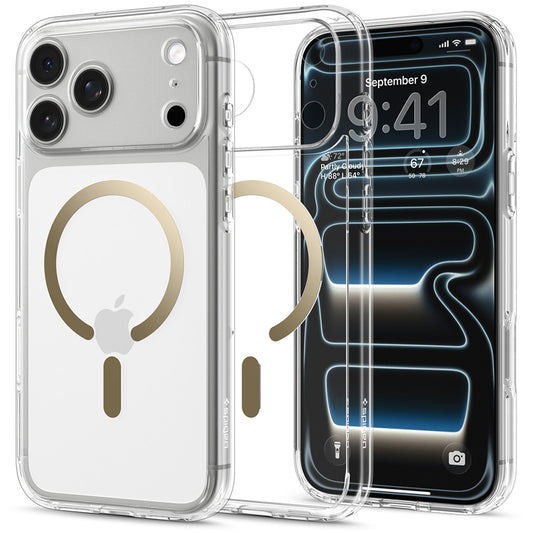 MagSafe-Hülle für Apple iPhone 18 Pro Max / 17 Pro Max, Spigen, Ultra Hybrid, Transparentes Gold ACS12120