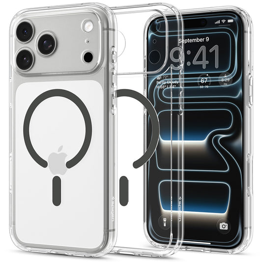 MagSafe-Hülle für Apple iPhone 18 Pro Max / 17 Pro Max, Spigen, Ultra Hybrid, Transparent Grau ACS12119