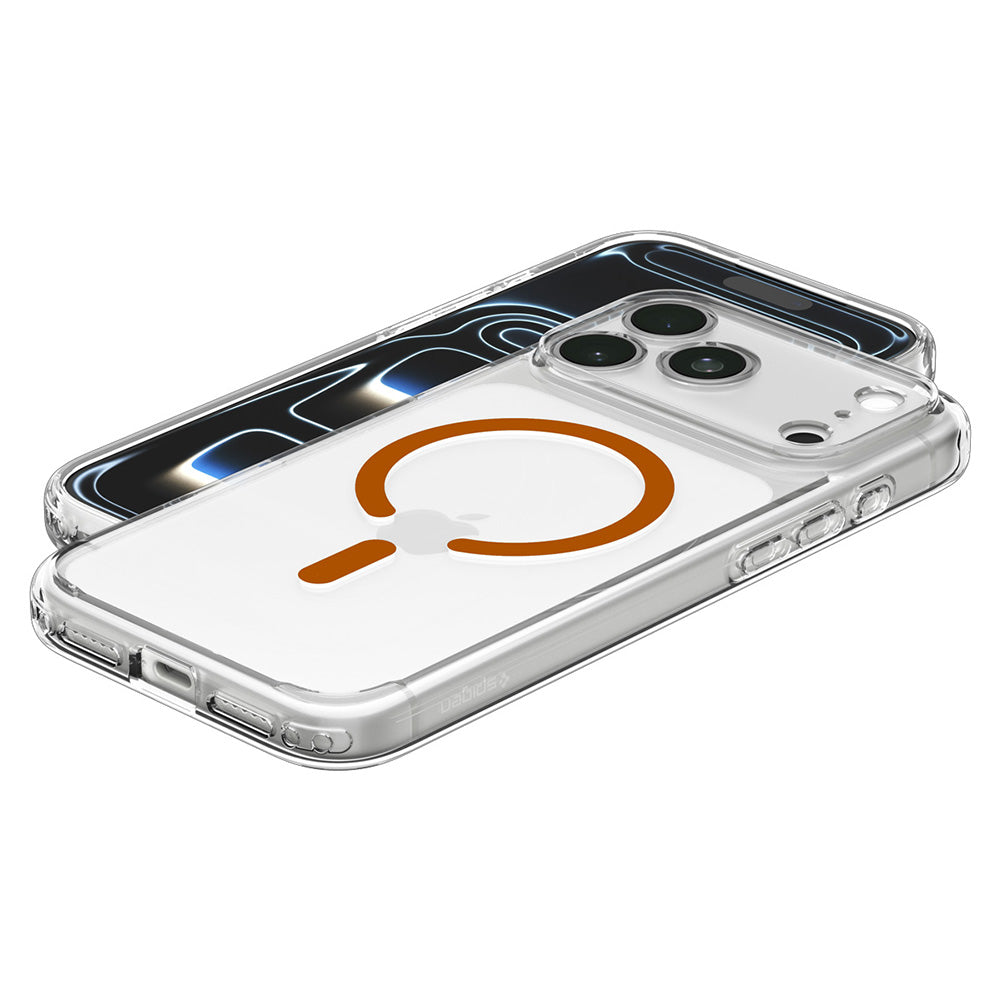 MagSafe-Hülle für Apple iPhone 18 Pro Max / 17 Pro Max, Spigen, Ultra Hybrid, Transparent Orange ACS12122