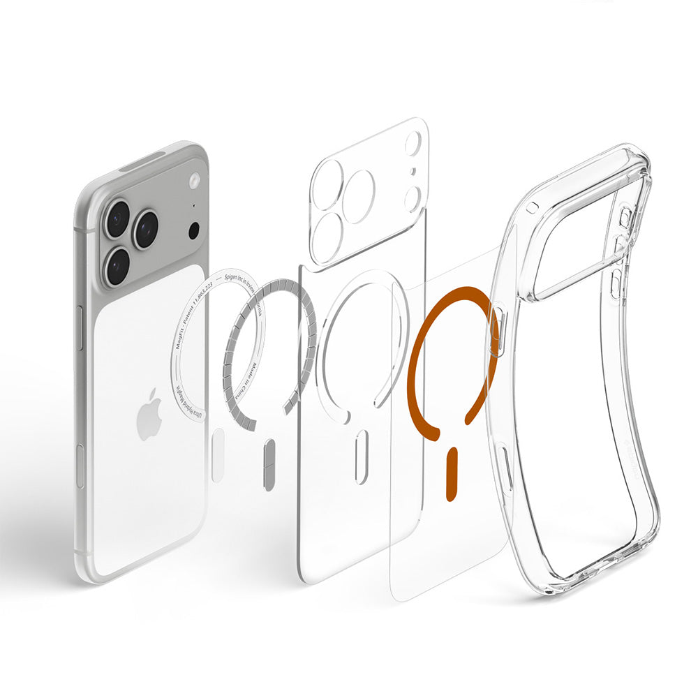 MagSafe-Hülle für Apple iPhone 18 Pro Max / 17 Pro Max, Spigen, Ultra Hybrid, Transparent Orange ACS12122