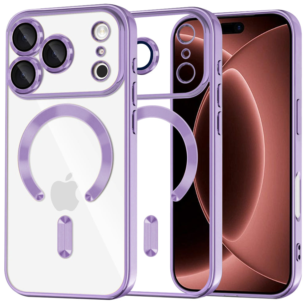 MagSafe-Hülle für Apple iPhone 18 Pro Max / 17 Pro Max, Techsuit, Luxury Crystal, Hellviolett