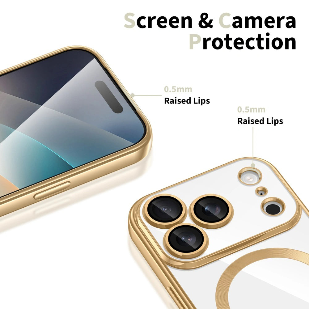 MagSafe-Hülle für Apple iPhone 18 Pro Max / 17 Pro Max, Techsuit, Luxury Crystal, Dunkelrot