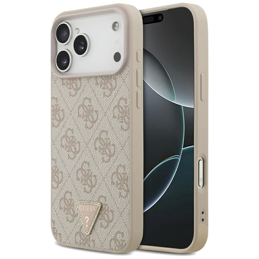 MagSafe-Hülle für Apple iPhone 18 Pro Max, Guess, 4G Triangle Strass, Rosa