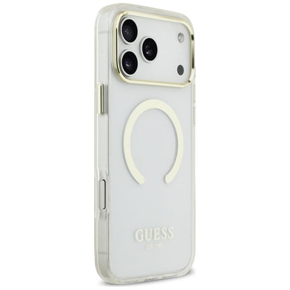 MagSafe-Hülle für Apple iPhone 18 Pro Max, Guess, Metal Outline, Gold