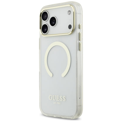 MagSafe-Hülle für Apple iPhone 18 Pro Max, Guess, Metal Outline, Gold