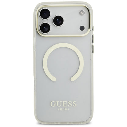 MagSafe-Hülle für Apple iPhone 18 Pro Max, Guess, Metal Outline, Gold