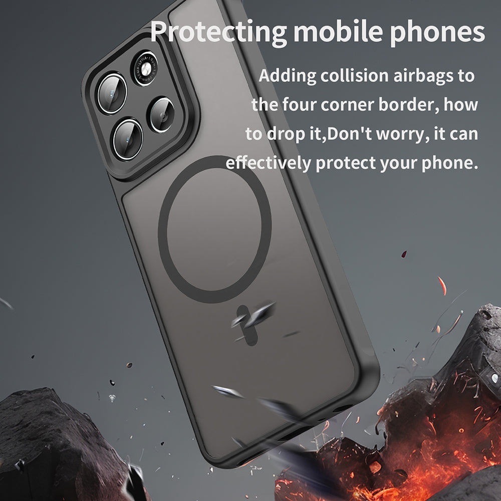 MagSafe-Hülle für Motorola Moto G86, Techsuit, HaloFrost II, Schwarz