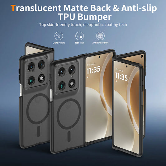 MagSafe-Hülle für Motorola Razr Fold, Techsuit, PureFrost, Satin Schwarz