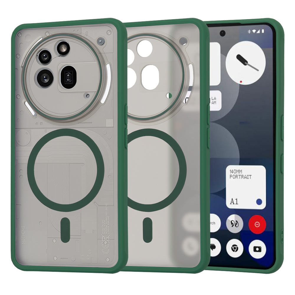 MagSafe-Hülle für Nothing Phone (3a) Pro, Techsuit, HaloFrost, Grün