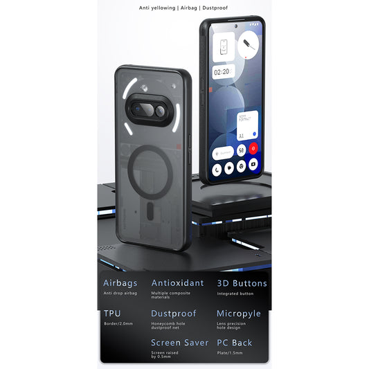 MagSafe-Hülle für Nothing Phone (3a), Techsuit, PureFrost, Schwarz