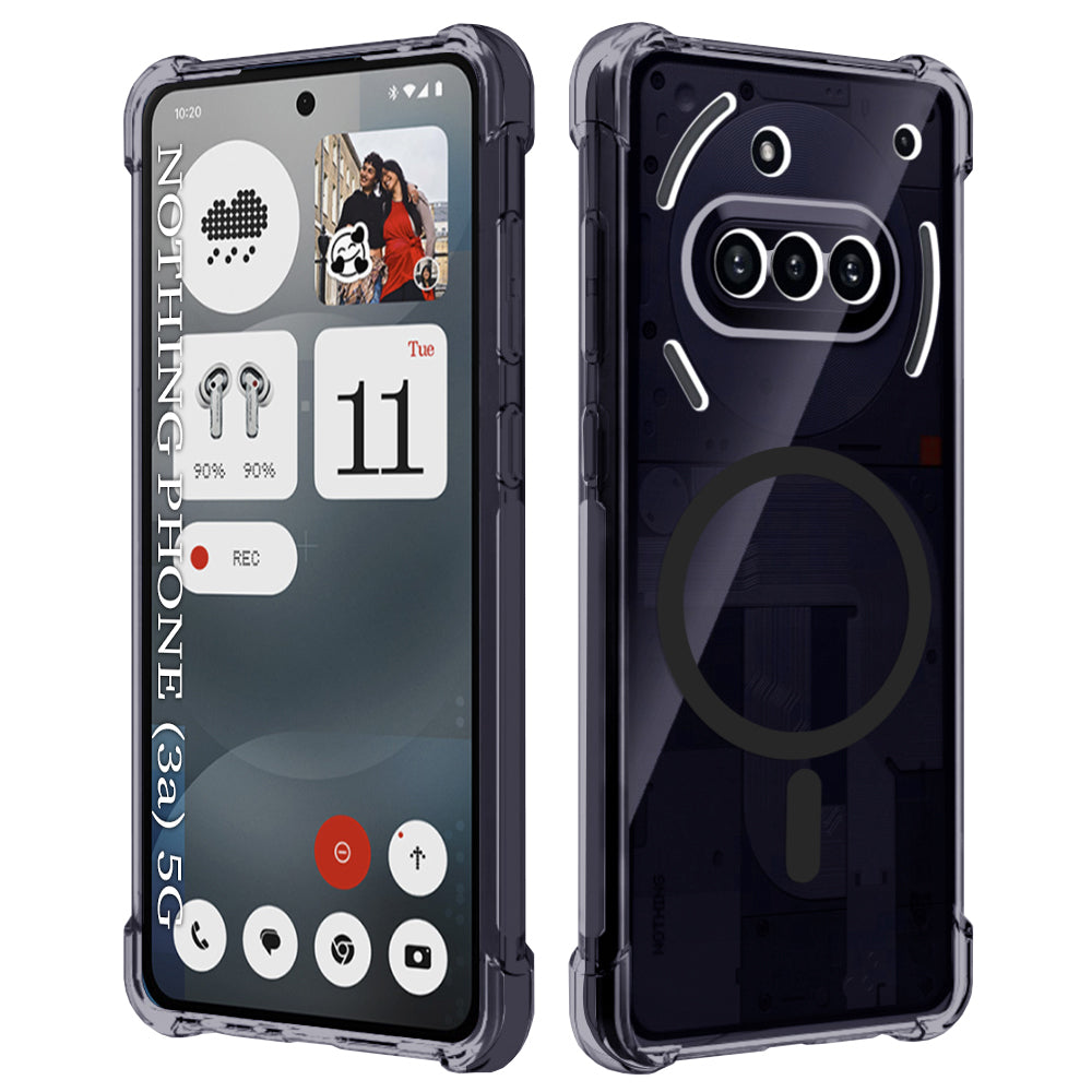 MagSafe-Hülle für Nothing Phone (3a), Techsuit, stoßfest klar, rauchfarben