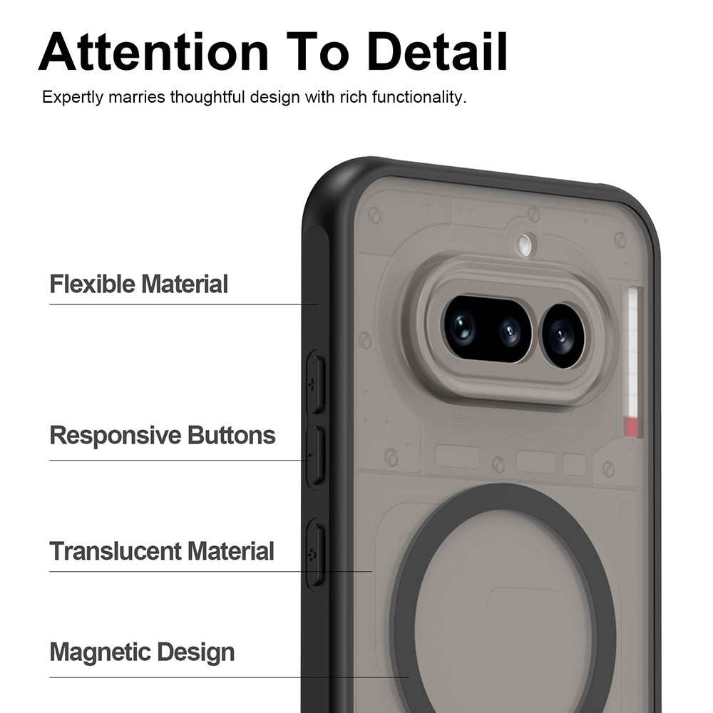MagSafe Hülle für Nothing Phone (4a), Techsuit, HaloFrost II, Schwarz