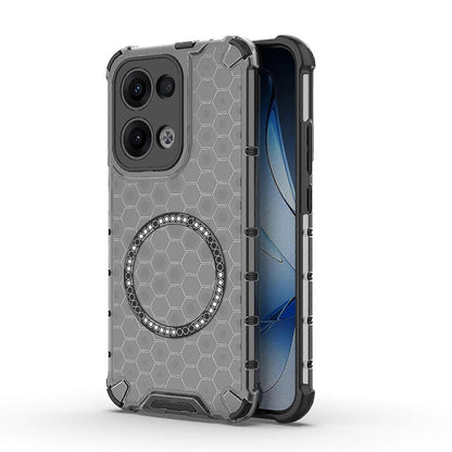 MagSafe-Hülle für Oppo Reno13, Techsuit, HoneyComb Shield, Schwarz