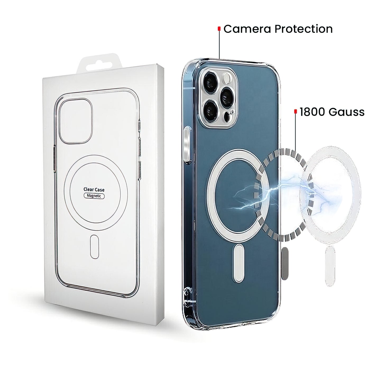MagSafe-Hülle für Samsung Galaxy S26 Plus S947, OEM, 1800 Gauss, Transparent