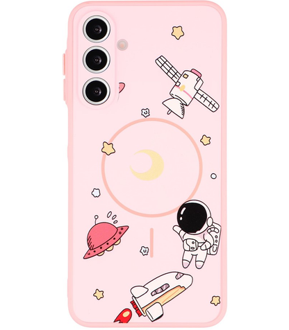 MagSafe Hülle für Samsung Galaxy S26 Ultra S948, OEM, Cartoon Astronaut, Rosa