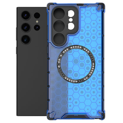MagSafe-Hülle für Samsung Galaxy S25 Ultra S938, Techsuit, HoneyComb Shield, Blau