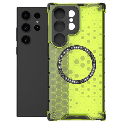 MagSafe Case for Samsung Galaxy S25 Ultra S938, Techsuit, HoneyComb Shield, Green