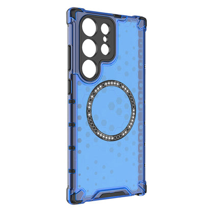MagSafe-Hülle für Samsung Galaxy S25 Ultra S938, Techsuit, HoneyComb Shield, Blau