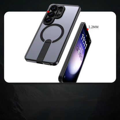 MagSafe-Hülle für Samsung Galaxy S26 Ultra S948, Hybrid Armor, X mit Ständer, Schwarz