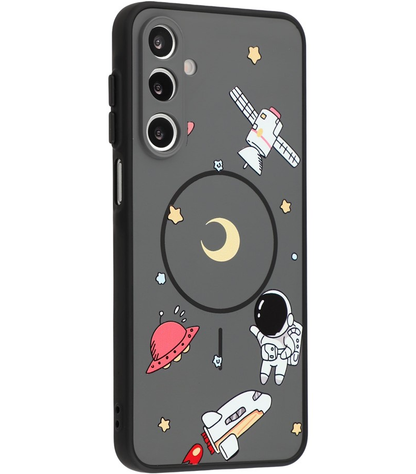 MagSafe-Hülle für Samsung Galaxy S25 Ultra S938, OEM, Cartoon Astronaut, Schwarz