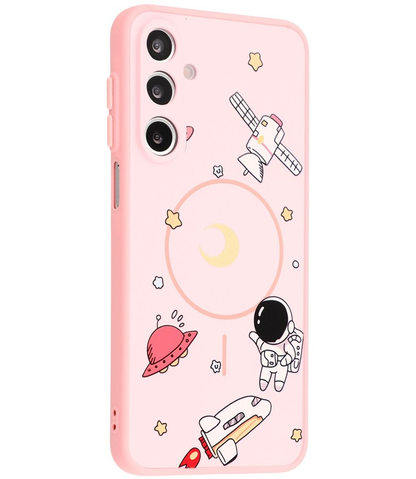 MagSafe Hülle für Samsung Galaxy S26 Ultra S948, OEM, Cartoon Astronaut, Rosa