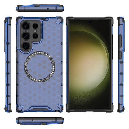 MagSafe-Hülle für Samsung Galaxy S25 Ultra S938, Techsuit, HoneyComb Shield, Blau