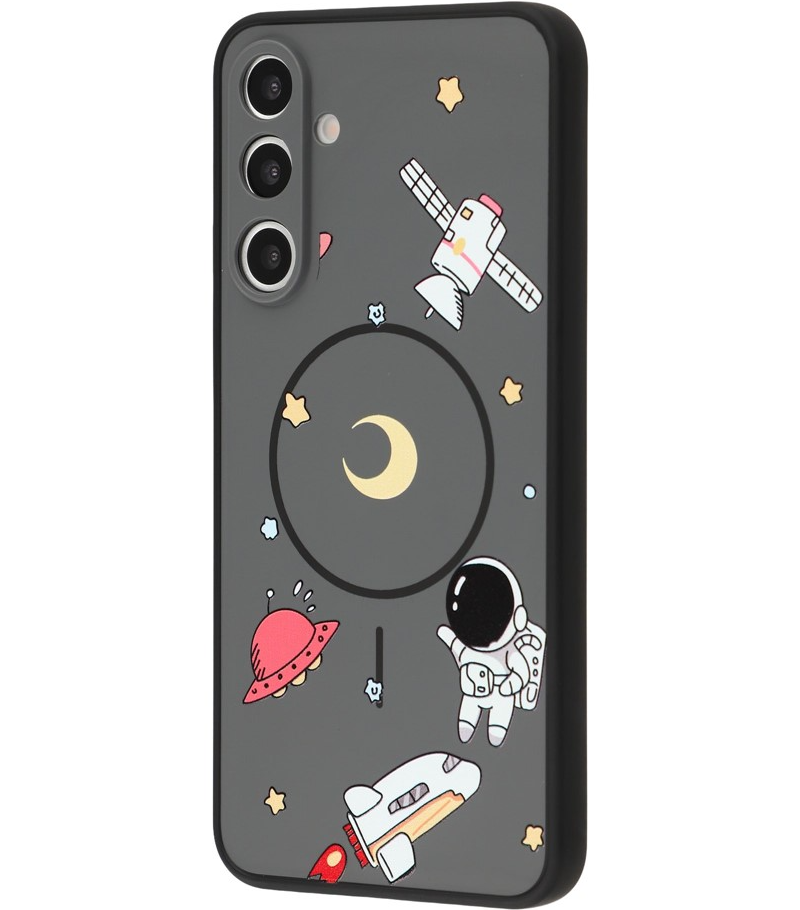 MagSafe-Hülle für Samsung Galaxy S25 Ultra S938, OEM, Cartoon Astronaut, Schwarz