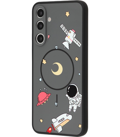 MagSafe Hülle für Samsung Galaxy S26 Ultra S948, OEM, Cartoon Astronaut, Grau