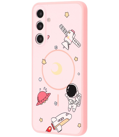 MagSafe Hülle für Samsung Galaxy S26 Ultra S948, OEM, Cartoon Astronaut, Rosa