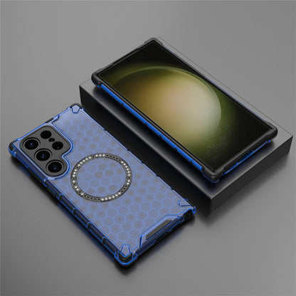 MagSafe-Hülle für Samsung Galaxy S25 Ultra S938, Techsuit, HoneyComb Shield, Blau