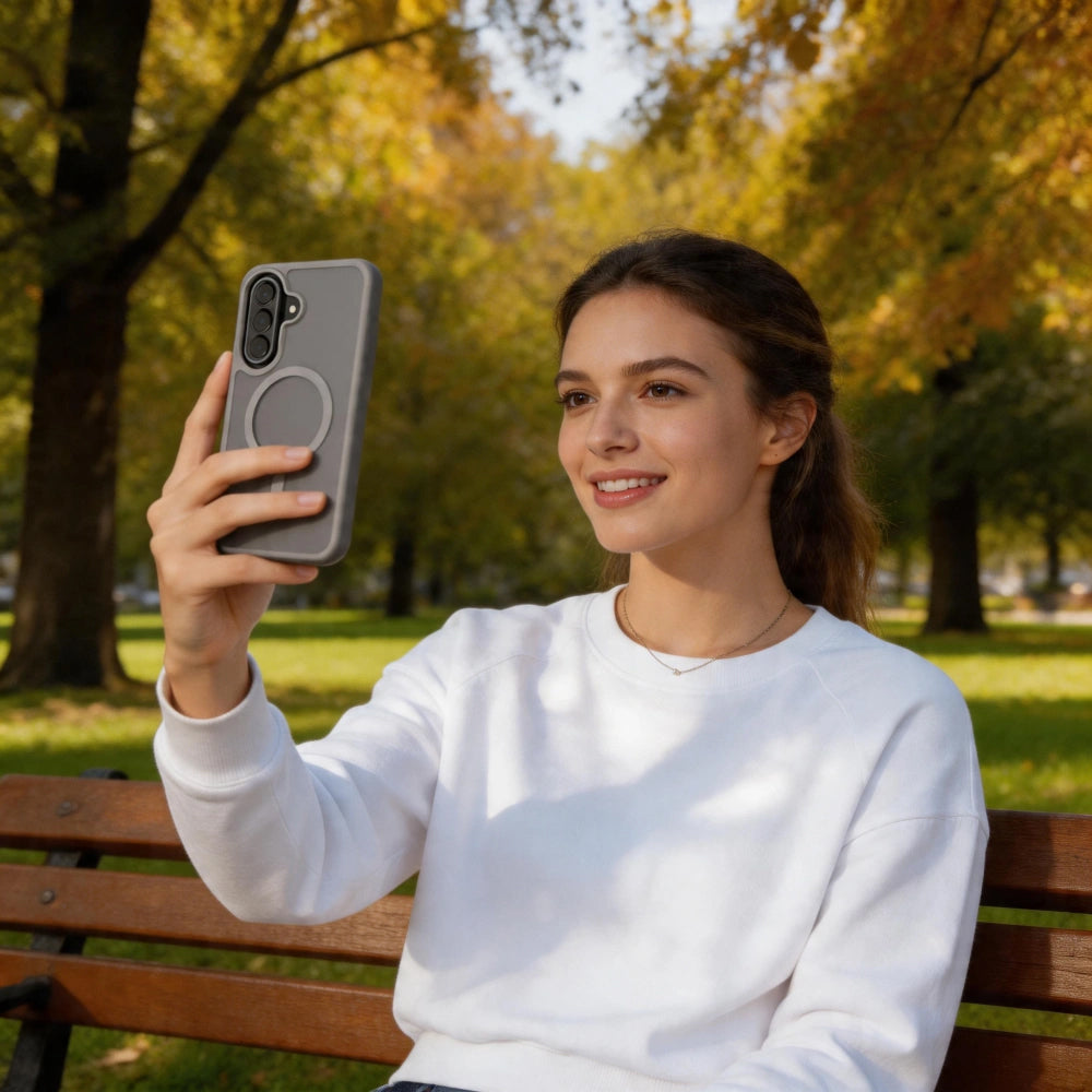 MagSafe-Hülle für Samsung Galaxy A57 5G, Tech-Protect, Magmat, Mattgrau