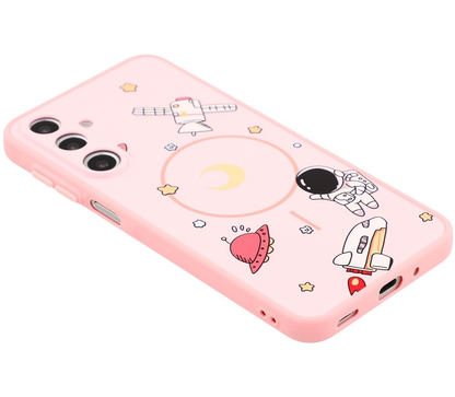 MagSafe Hülle für Samsung Galaxy S26 Ultra S948, OEM, Cartoon Astronaut, Rosa