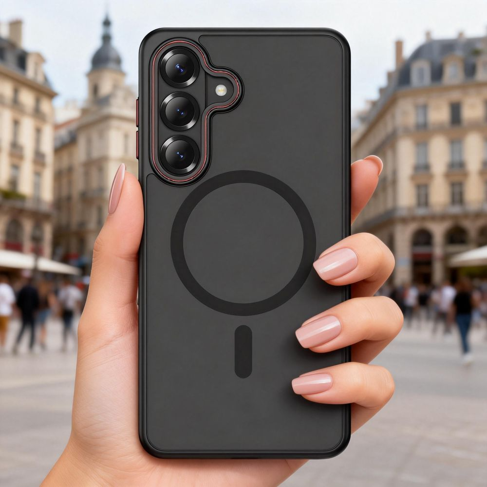 MagSafe Case for Samsung Galaxy S26 S942, Tech-Protect, Magcam, Matte Black Red